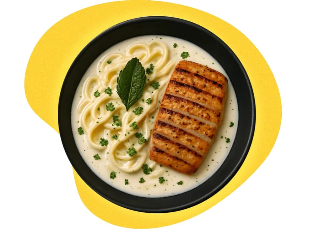 Alfredo Pasta with Grilled Chicken